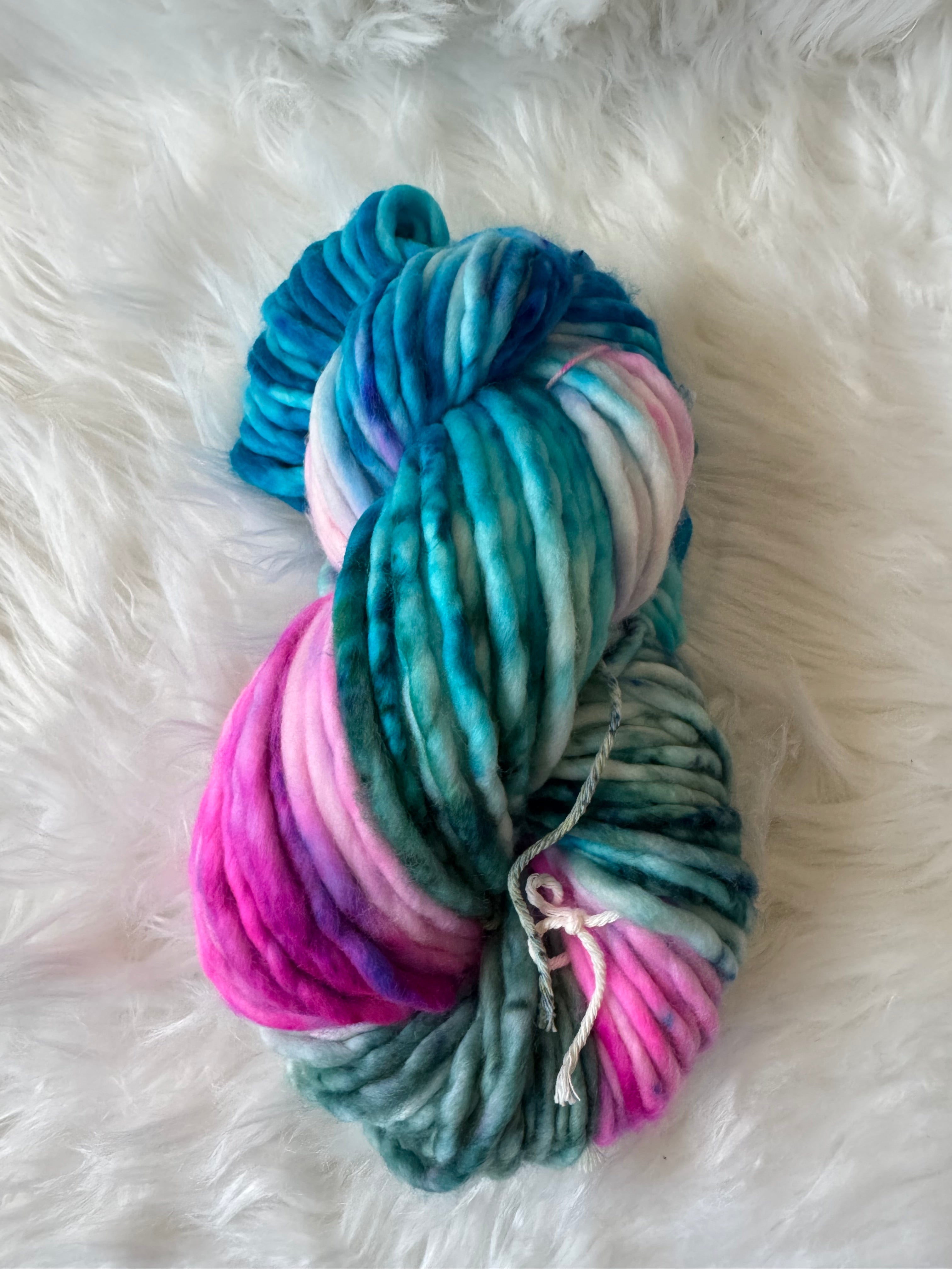 Super Bulky-SW Merino/Nylon- Electric Tide- OOAK