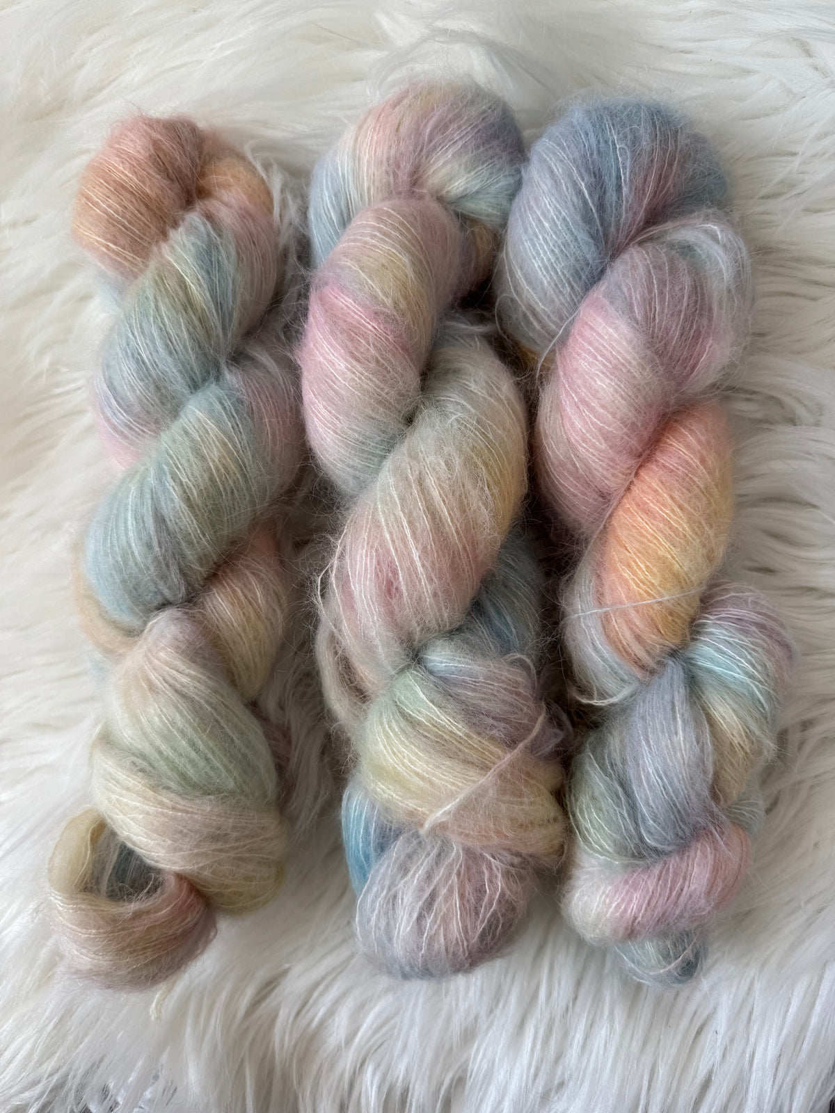 Lace/Baby Suri Alpaca/Mulberry Silk- Moonlit Snowfall